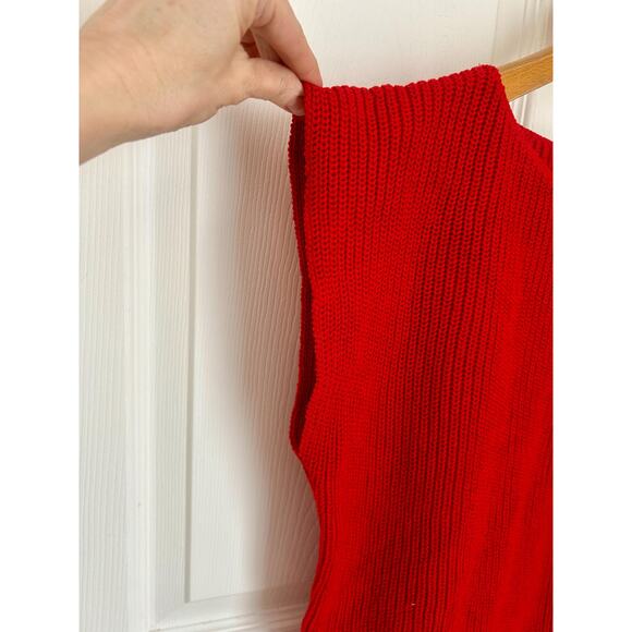 1990's 100% Cotton Red Short Sleeve Sweater Size Small | Calvin Klein - Picture 7 of 8